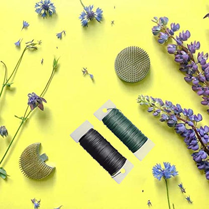 2 Rolls 76 Yards Flexible Floral Bind Wire 22 Gauge Paddle Wire