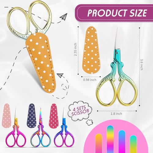 4 Pcs Small Embroidery Scissors (4 Count)