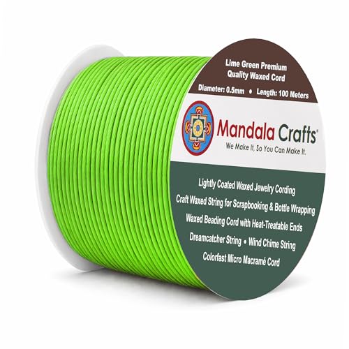 0.5mm Lime Green Waxed Cord