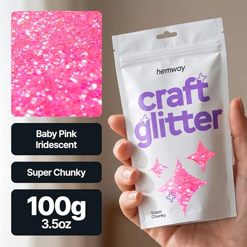 Craft Glitter Baby Pink Iridescent 100g Super Chunky Glitter