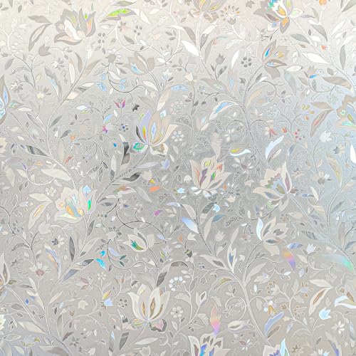 Rainbow Tulip Stained Frosted Glass Window Sticker