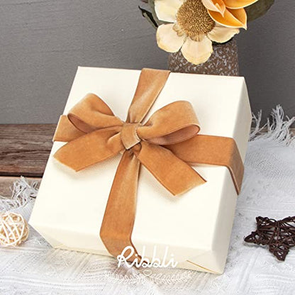 Polyester Khaki Velvet Ribbon