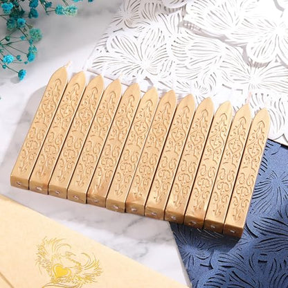 12Pcs Sealing Wax Sticks with Wicks for Wax Seal Stamp (12 Count)