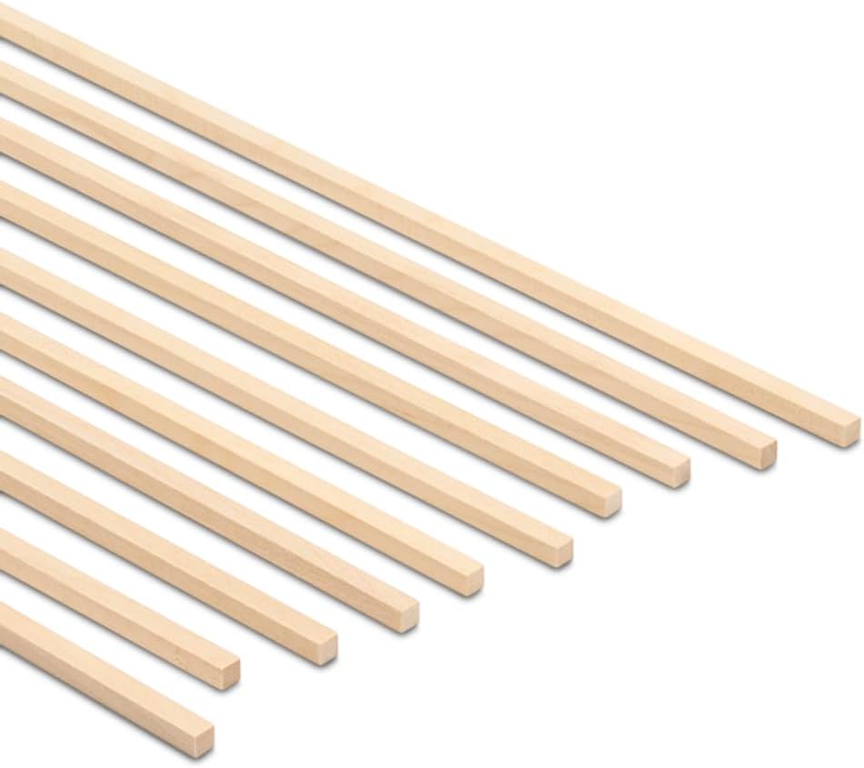 Wood Square Dowel Rods 3/16-inch x 36 Pack of 250 Wooden Craft Sticks for Crafts and Woodworking by Woodpeckers