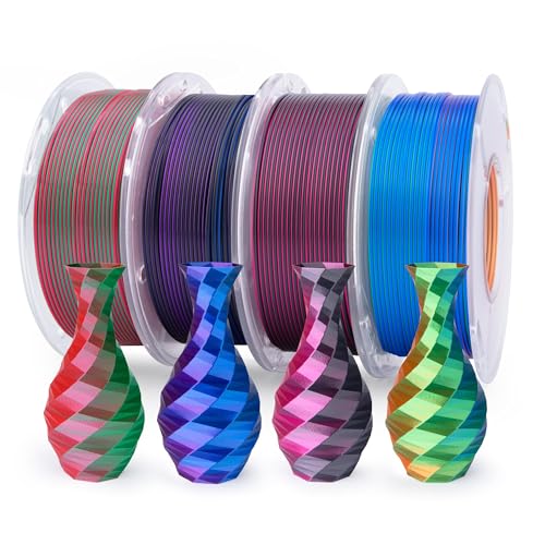 Silk PLA 3D Printer Filament Bundle 1.75mm 4 * 250g (4 Count)