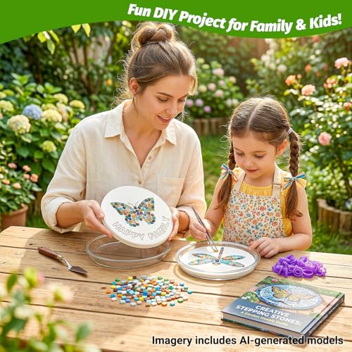 10PCS Stepping Stone Kit Includes Round Cement Molds