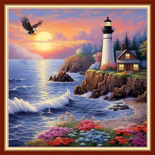 Stamped Cross Stitch Kits Full Range of Embroidery Needlework Starter Kits for Beginners Adults 11CT Embroidery Patterns Art Crafts DIY Needlepoint Kits
