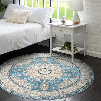 Felice Oriental Floral Medallion Round Rug