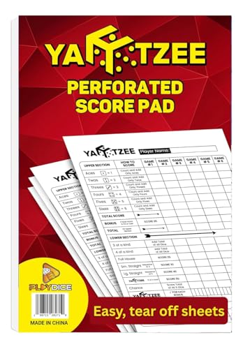 Perforated Yahtzee Score Pads