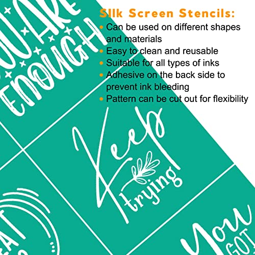 Silk Screen Stencils Self Adhesive Reusable Mesh Printing Stencil for Painting on Wood Fabric Chalkboard Home Decor