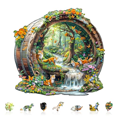 Wooden Puzzles Adults Fox Jigsaw Puzzle 13.4 * 12.8in (255 Count)