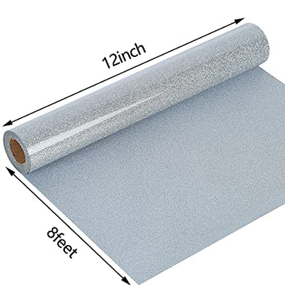 Glitter HTV Heat Transfer Vinyl Rolls (8 Foot)