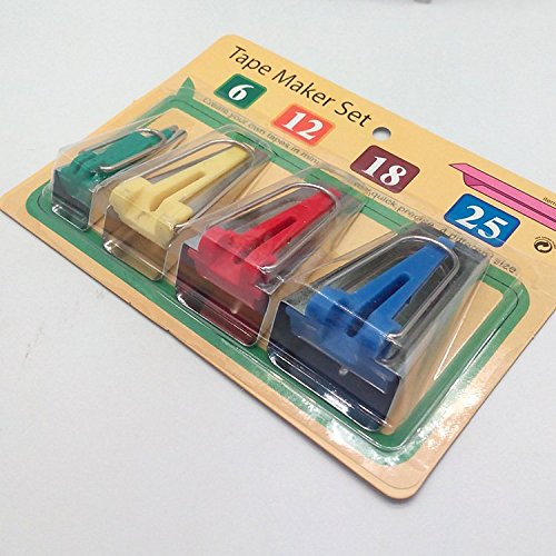 Bias Tape Maker Set 6MM 12MM 18MM 25MM Sewing Quilting Tools (4 Count)