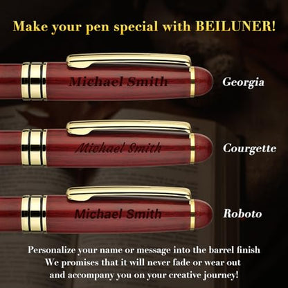 Luxury Personalized Wood Ballpoint Pen Writing Set