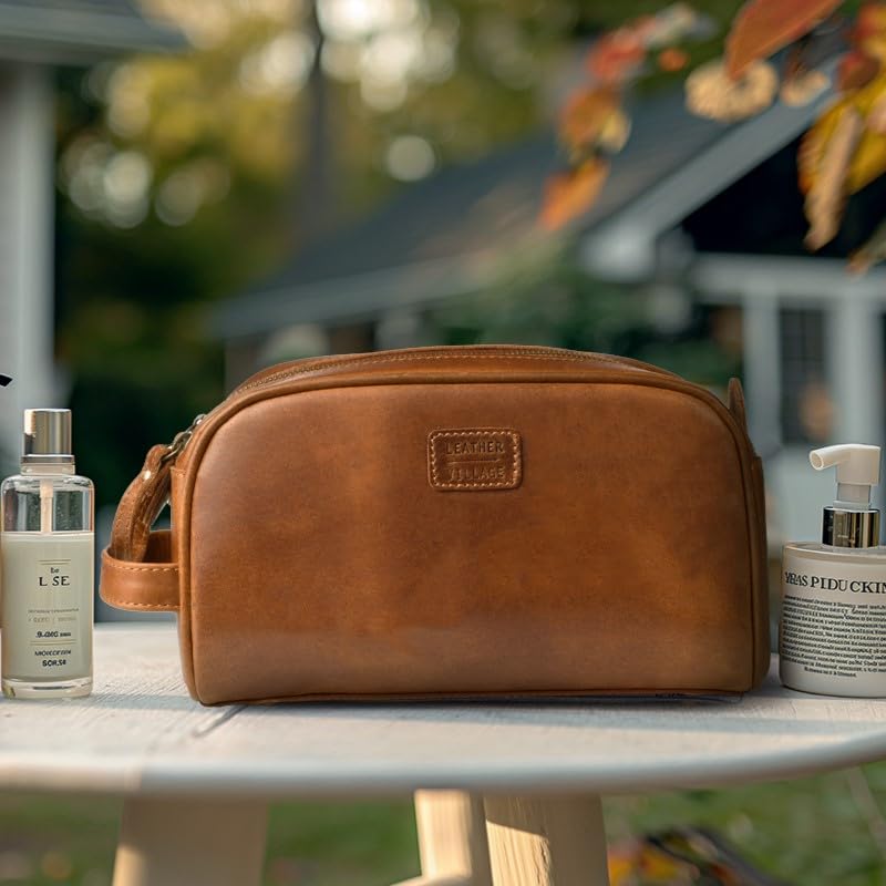 Leather Toiletry Bag for Men