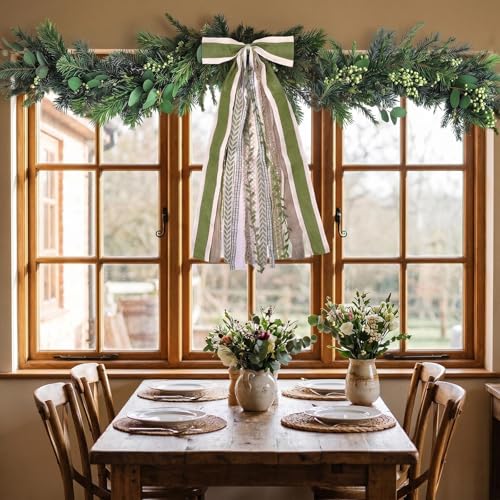Large Farmhouse Ribbon Bow for Wreath