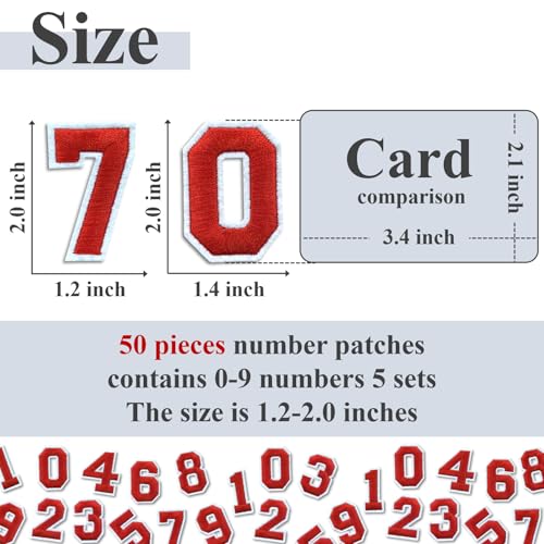 Number Iron On Patches (50 Count)