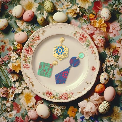 Abstract Wildflowers Polymer Clay Texture Sheets Geometric Flowers Silicone Stamp Clay Texture Mat Modeling Pattern Pad Texture Sheets for Jewelry and Clay Earrings Tools