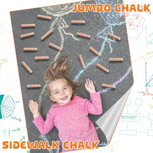 25 Pcs Sidewalk Chalks for Kids Non Toxic Jumbo Chalk for Party Gift Outdoor Art Classroom Play Painting (25 Count)