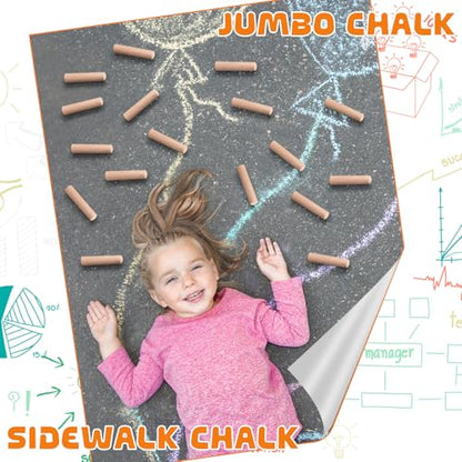 25 Pcs Sidewalk Chalks for Kids Non Toxic Jumbo Chalk for Party Gift Outdoor Art Classroom Play Painting (25 Count)