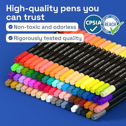 Dual Tip Acrylic Paint Marker Pens (72 Count)