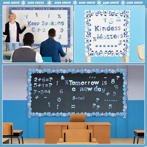 221 Pcs Winter Bulletin Board Letters School Chalkboard (225 Count)
