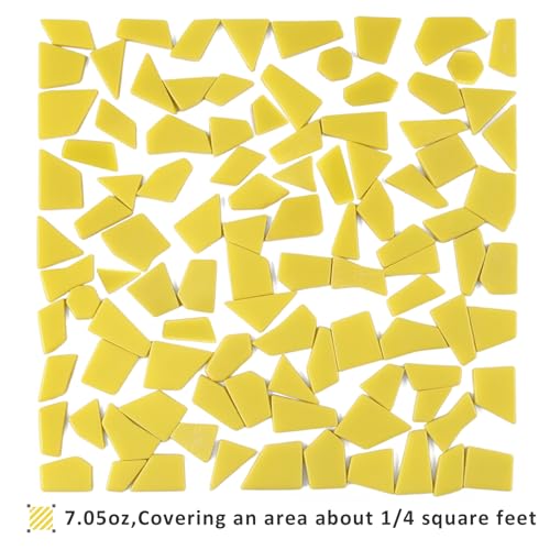Yellow Glass Mosaic Tiles for Crafts Bulk (7.05 Ounce)
