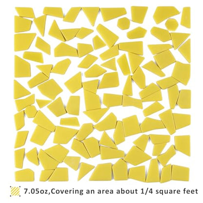Yellow Glass Mosaic Tiles for Crafts Bulk (7.05 Ounce)