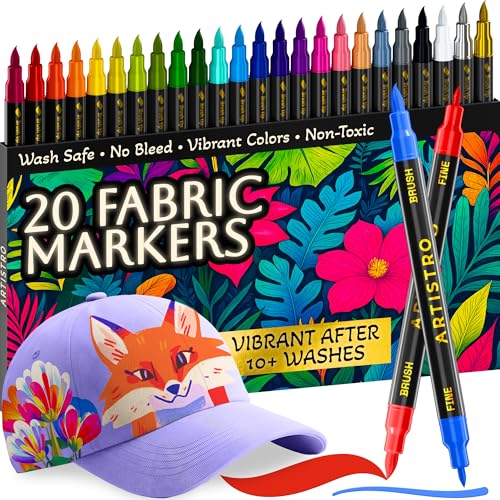 20 Fabric Markers for Clothes and Textiles (20 Count)