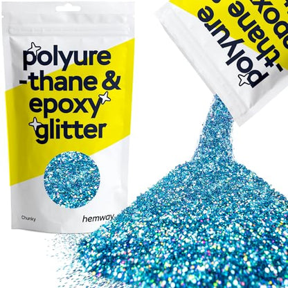 Resin Glitter Ocean Blue Holographic 100g Chunky (3.5274 Ounce)