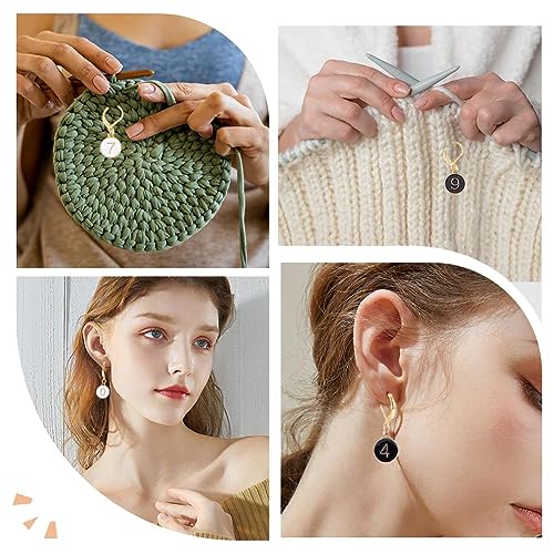 1 Box 20Pcs Number 1~9 Stitch Markers Charms Crochet Enamel Cute Removable Clip on Leverback Clasp Charm Locking Metal Knitting Markers for Weaving Sewing Knit Quilting DIY Zipper Pull