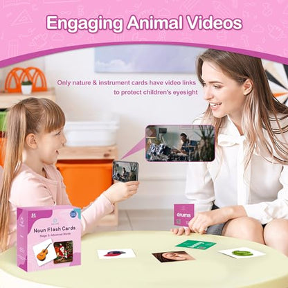 54 Advanced Word Noun Flash Cards for Kids 3 (54 Count)