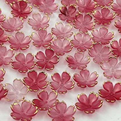 100pcs Acrylic Flower Beads (100 Count)
