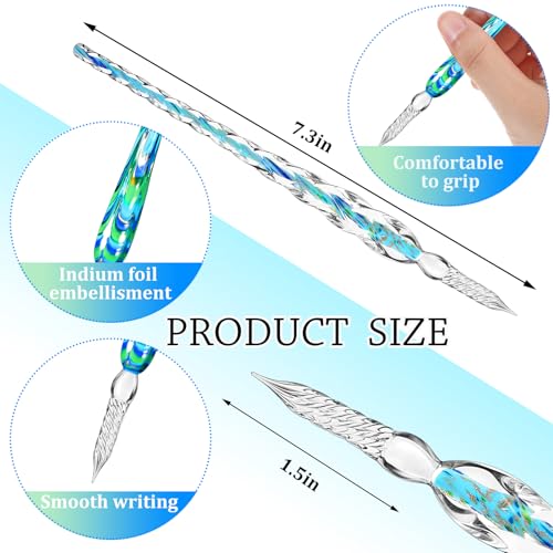 14 Pcs Glass Dip Pen Ink Set for Art Supplies (6 Count)