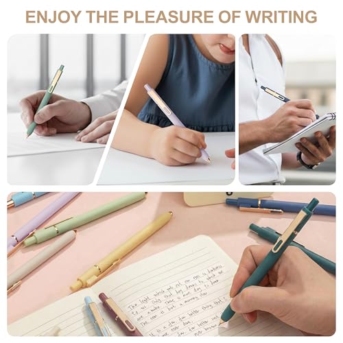 Gel Pens Black Ink Pens for Office 0.5mm Fine Point Pen Smooth Writing Retractable (10 Count)