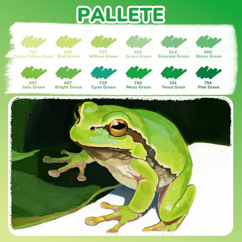 12 Green Dual Tip Acrylic Paint Markers (12 Count)