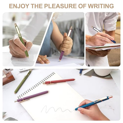 Gel Pens Black Ink Pens for Office 0.5mm Fine Point Pen Smooth Writing Retractable (10 Count)