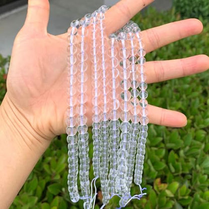 120pcs Adabele Natural Grade A Clear Crystal White Quartz Healing Gemstone 6mm Round Loose Beads Gem Stone Spacer for DIY Craft Jewelry Making GE1 (124 Count)