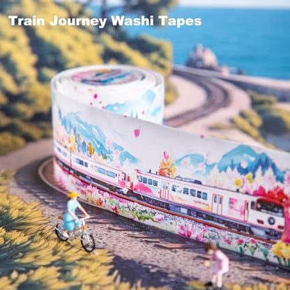 Train Scenery Washi Tape Set (7 Count)