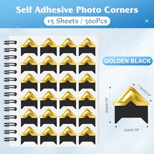15 Sheets 360 PCS Golden Black Acid (360 Count)