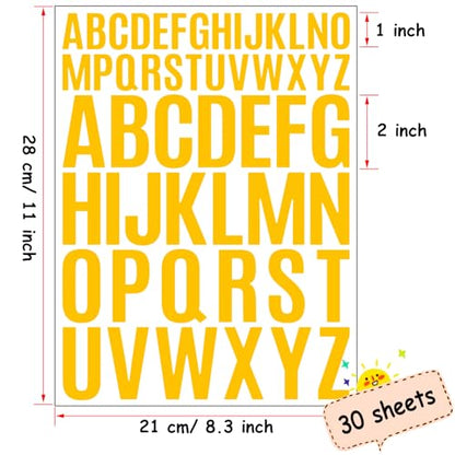 Letter Stickers 1560 Pieces 30 Sheets Stick on Vinyl Letters Capital Alphabet Sticker Letter for Craft Bulletin Boards Classroom Home Business Decor (1560 Count)