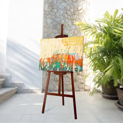 Adjustable Walnut Pine Wooden Painting Easel