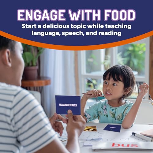 150 Noun Food & Animal Flash Cards Set for Speech Therapy (150 Count)