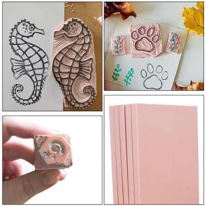 25 Pcs 4"x6" Rubber Linoleum Stamp Carving Blocks for Printmaking (25 Count)