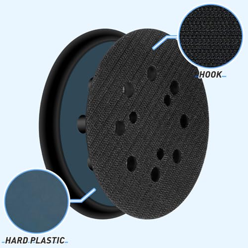 2 Pcs 5 Inch Sander Replacement Pads 8 Hole Hook and Loop mit 3 Screw Hole for Random Orbital Sander (2 Count)