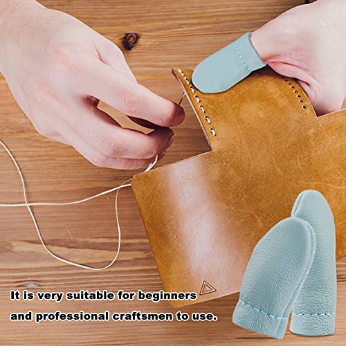 4 Pairs Leather Finger Protector Leather Thimble