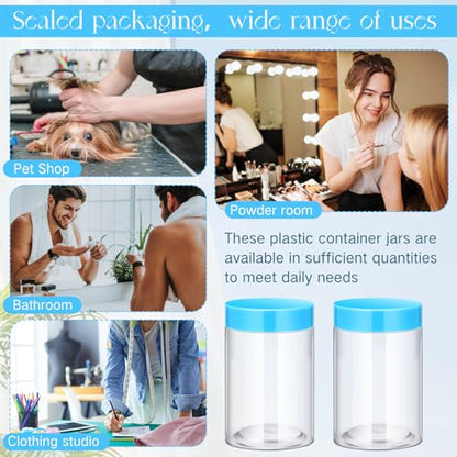 12 Pack 10 oz Plastic Container Jars with Lids Round Clear Travel Cosmetic Container Slime Jars for Toiletries (12 Count)