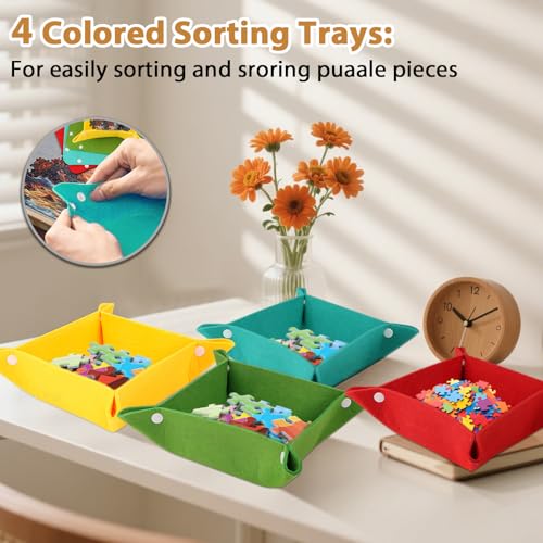 2 in 1 Rotating Tilting Puzzle Board with Drawers (1500 Count)
