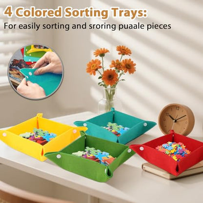 2 in 1 Rotating Tilting Puzzle Board with Drawers (1500 Count)