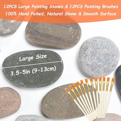 12PCS Large Rocks for Painting (12 Count)